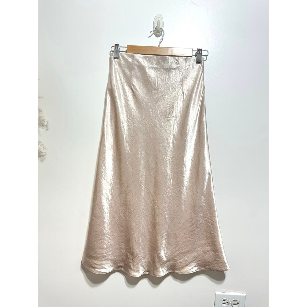 Aritzia Babaton Slip Satin Midi Skirt Size 4 in Denude Color NWOT - Picture 6 of 11
